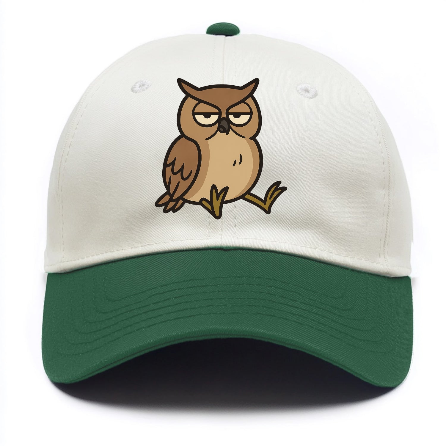The Owl Judging Silently - Two Tone Cap - Green
