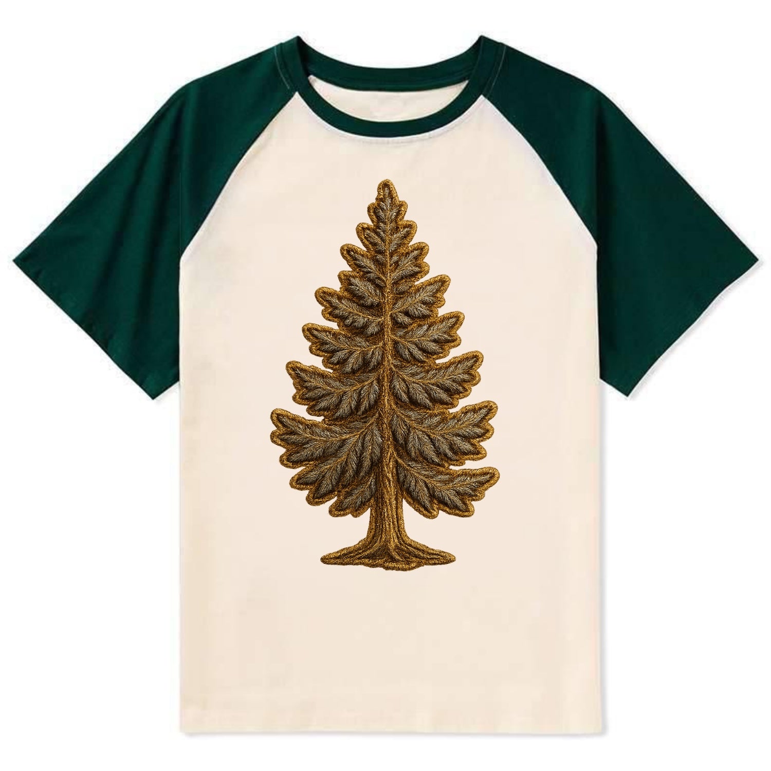 Pine Tree  - Contrast Raglan T-shirt - Green