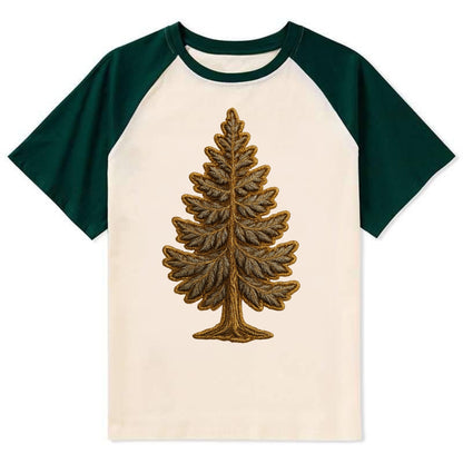 Pine Tree  - Contrast Raglan T-shirt - Green