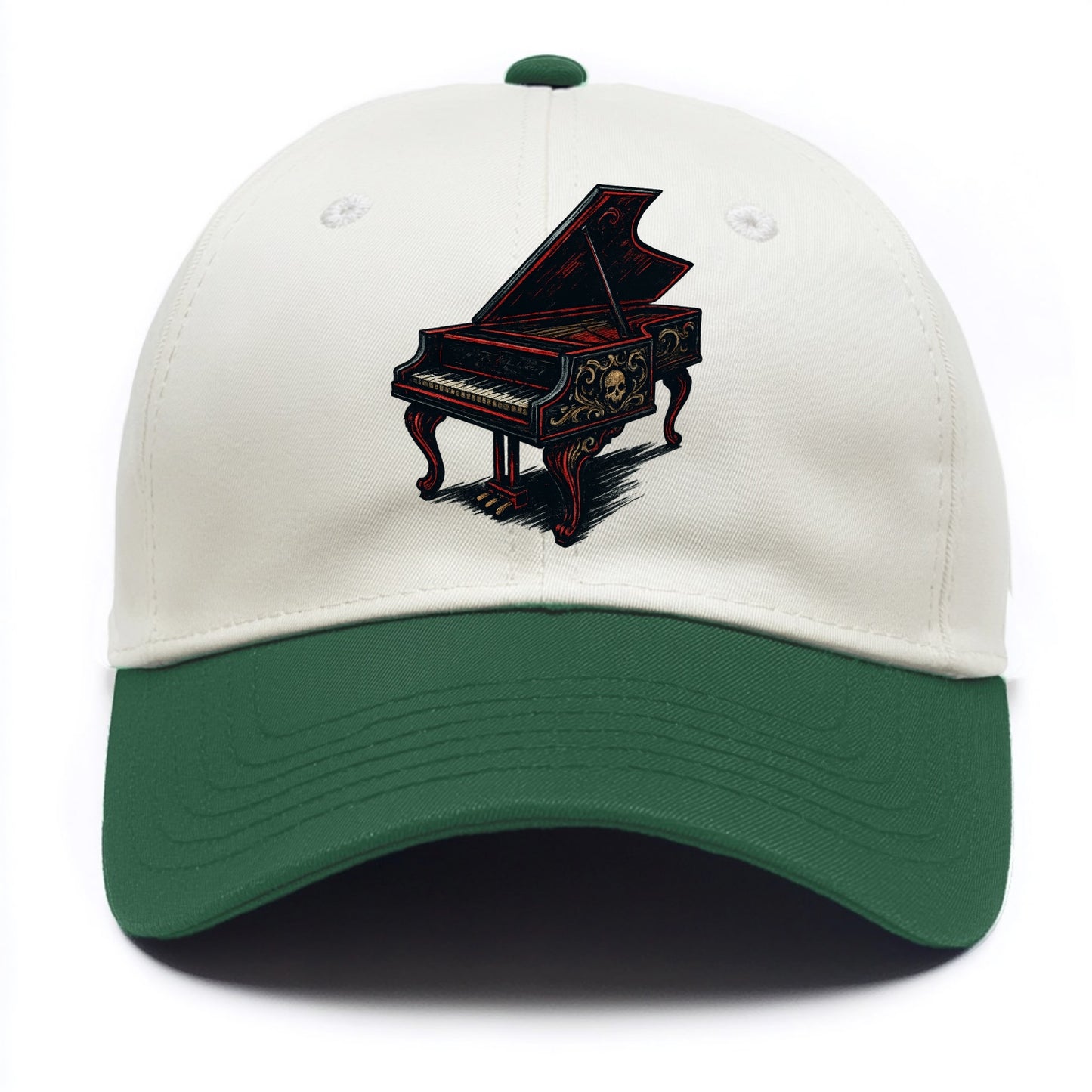 Harpsichord with baroque decorative styling - Two Tone Cap - Green