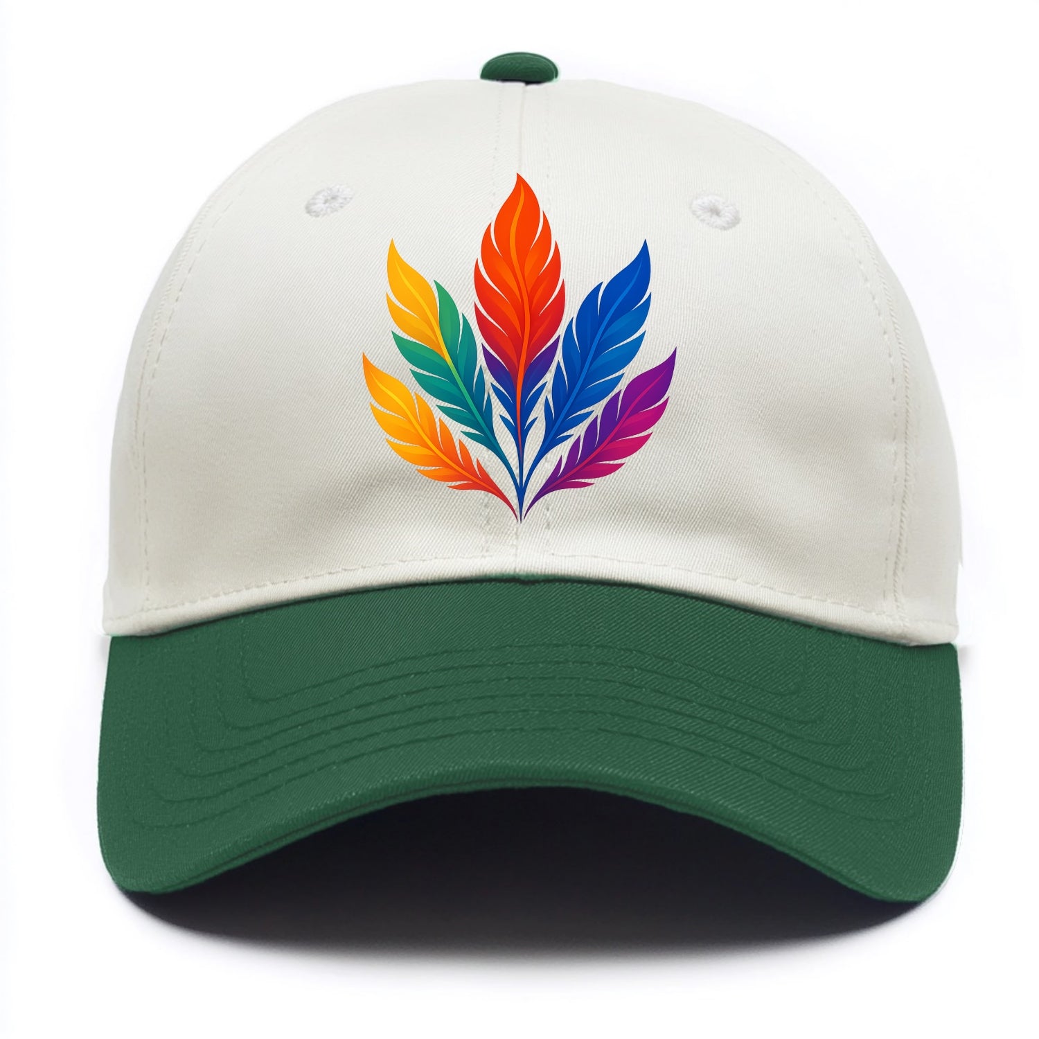 Phoenix Feathers - Each feather a differ - Two Tone Cap - Green