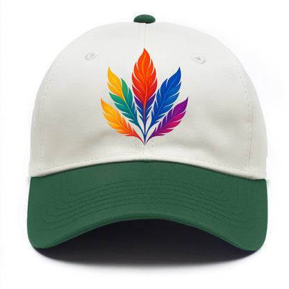Phoenix Feathers - Each feather a differ - Two Tone Cap - Green
