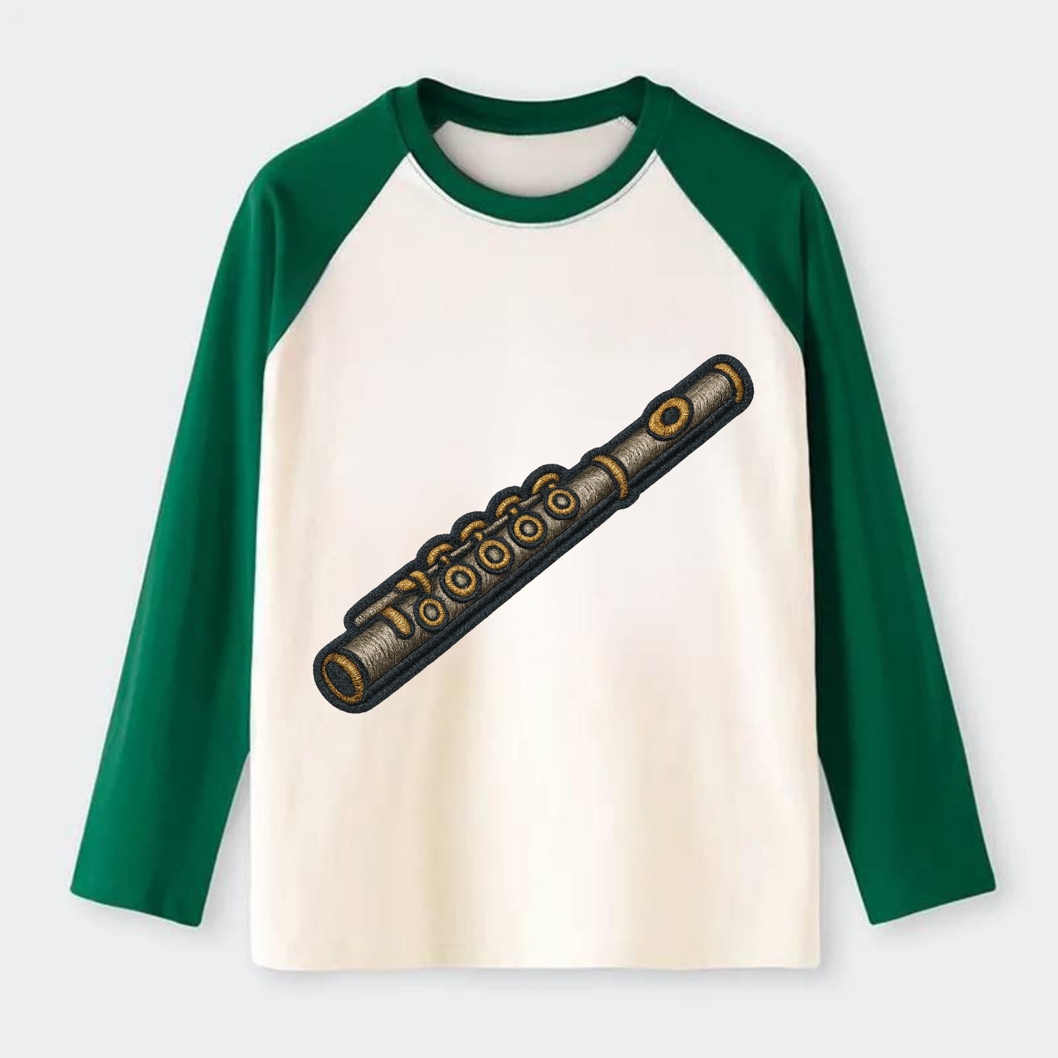 Flute  - Raglan Long Sleeve T-Shirt - Green