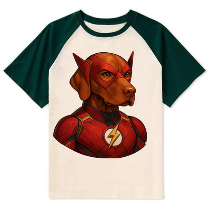 Vizsla Speed Hero  - Contrast Raglan T-shirt - Green