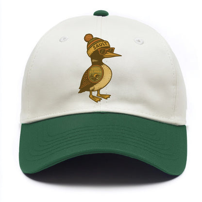 Sault Ste Marie Loon wearing Sault beani - Two Tone Cap - Green