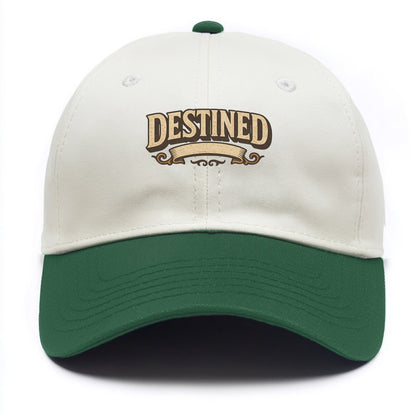 Bold typography design - "DESTINED" - fated for greatness - Two Tone Cap - Green