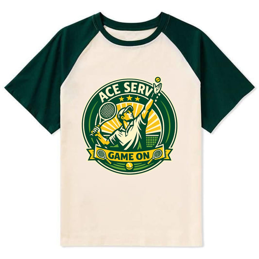 Serving Ace Emblem - Contrast Raglan T-shirt - Green