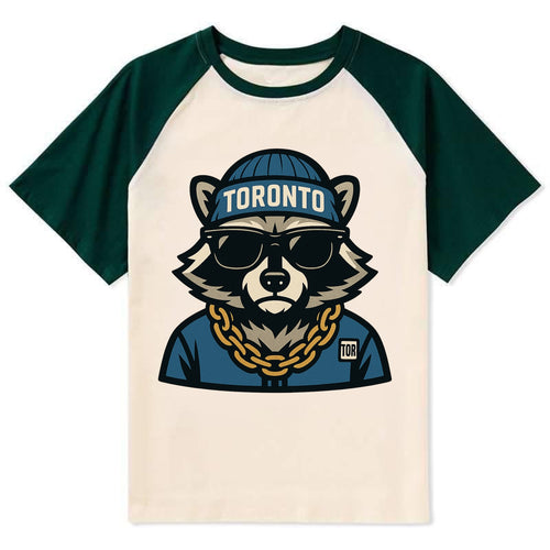 Toronto Raccoon - Contrast Raglan T-shirt
