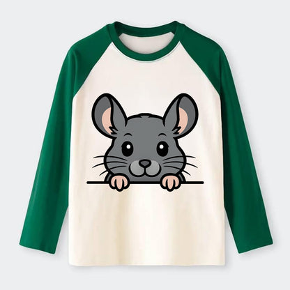 Chinchilla  - Raglan Long Sleeve T-Shirt - Green