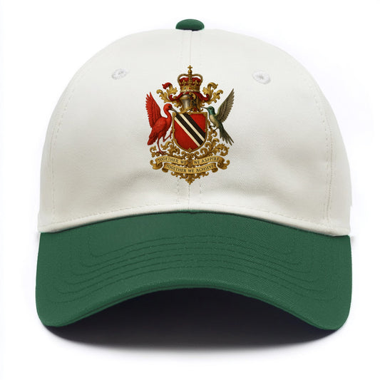 Trinidad Scarlet Ibis Emblem  - Two Tone Cap - Green