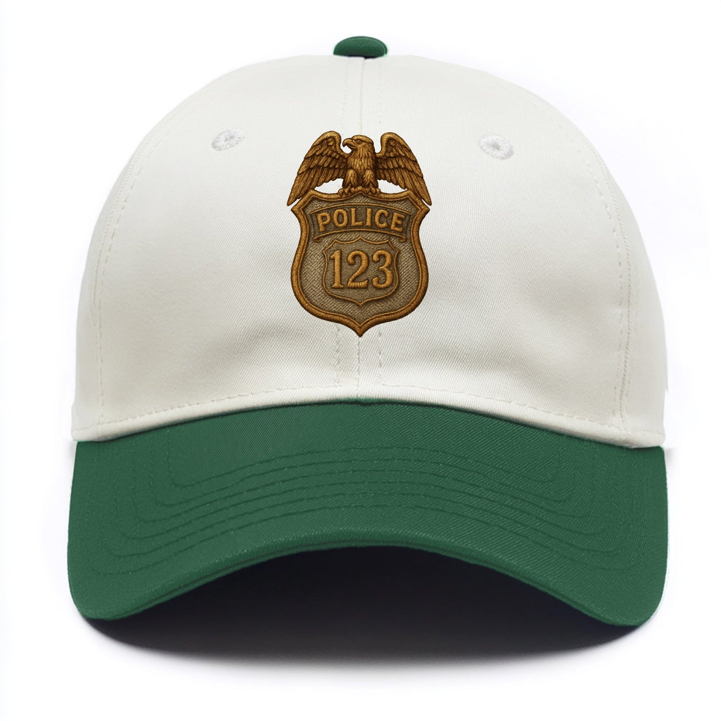 Police Badge  - Two Tone Cap - Green