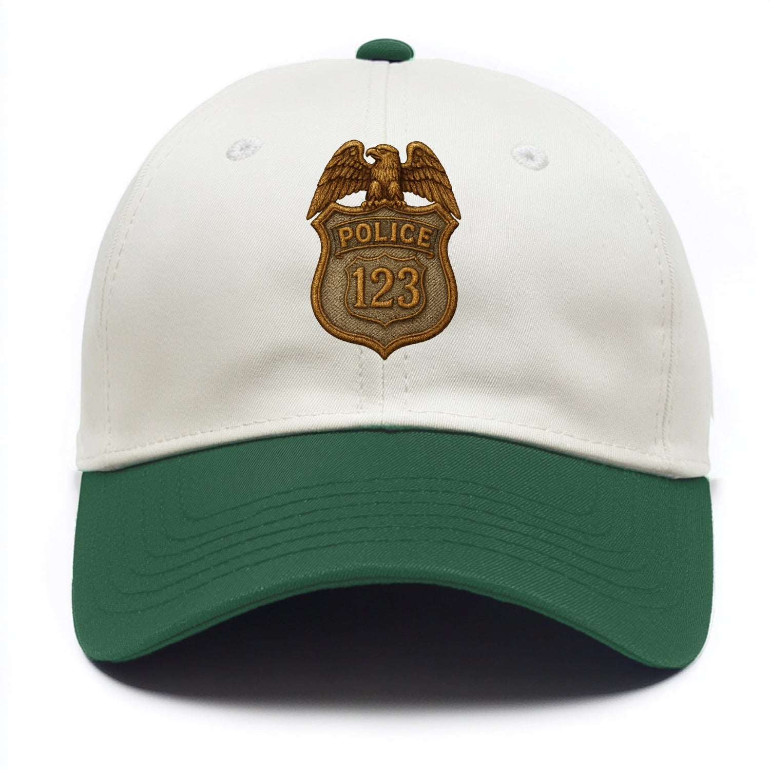 Police Badge  - Two Tone Cap - Green