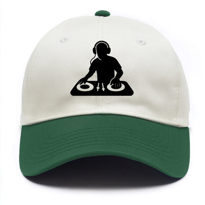 DJ with turntables and headphones - Two Tone Cap - Green