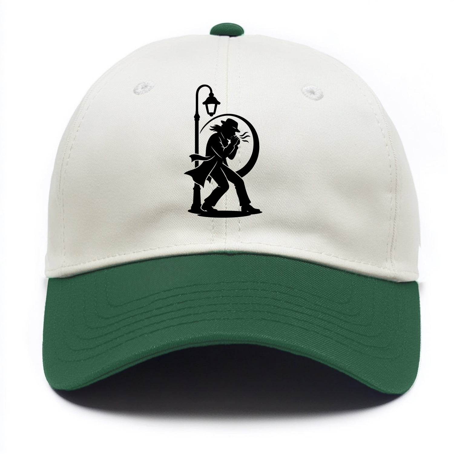 Blues harmonica player under streetlight - Two Tone Cap - Green