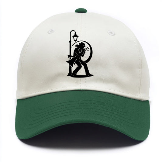 Blues harmonica player under streetlight - Two Tone Cap - Green