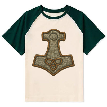 Mjolnir - Contrast Raglan T-shirt - Green