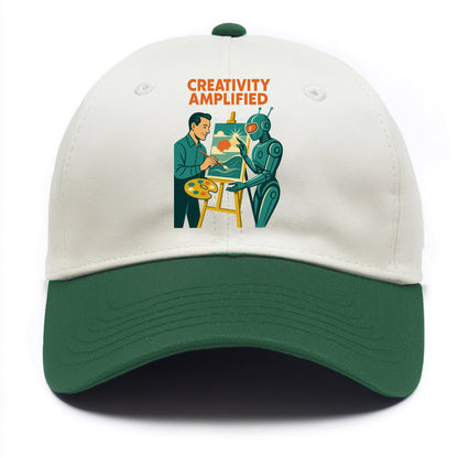 Artist and AI creating beautiful masterpiece together - "Creativity Amplified" - - Two Tone Cap - Green