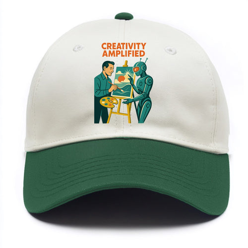 Artist and AI creating beautiful masterpiece together - Creativity Amplified - - Two Tone Cap