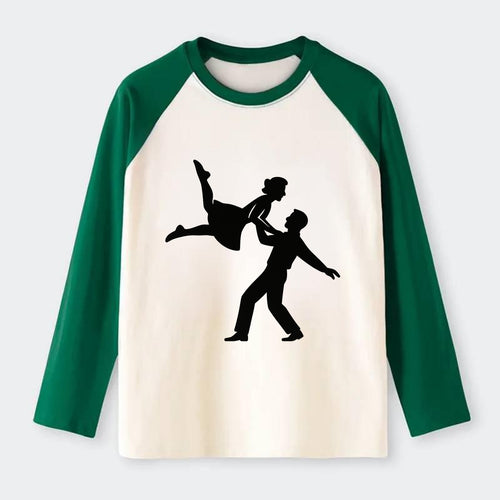 Swing dancers aerial lift - Raglan Long Sleeve T-Shirt