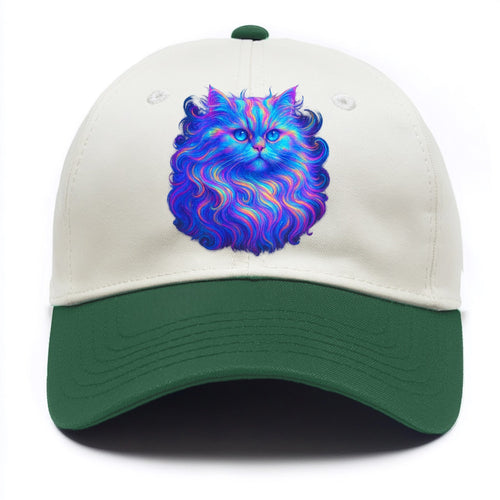 Luxurious Persian cat with flowing fur that refracts into rainbow prisms, soft - Two Tone Cap