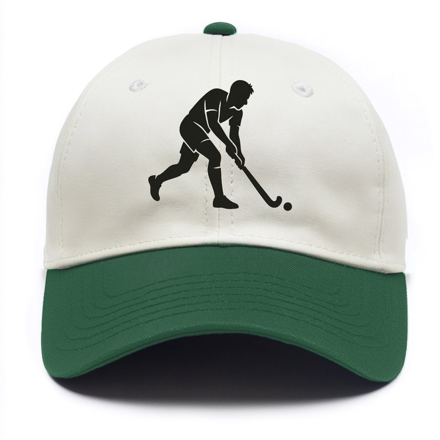 Field hockey player striking the ball - Two Tone Cap - Green