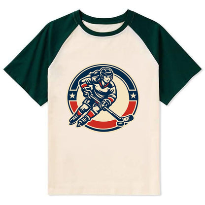 Fearless Ice Warrior - Contrast Raglan T-shirt - Green
