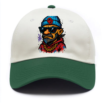 Norman Sooner wearing Oklahoma beanie with OU patch - Two Tone Cap - Green