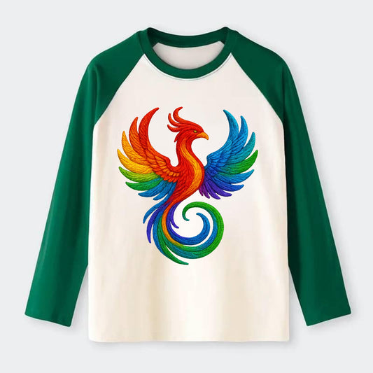 Phoenix Rising  - Raglan Long Sleeve T-Shirt - Green
