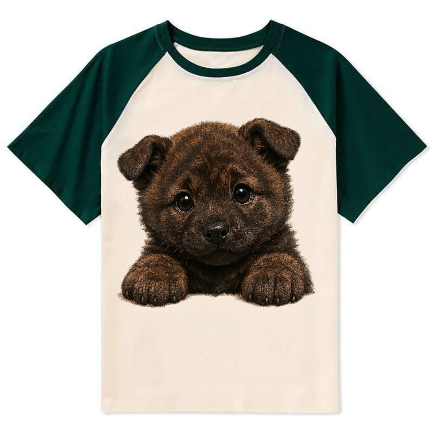 Kai Ken  - Contrast Raglan T-shirt - Green