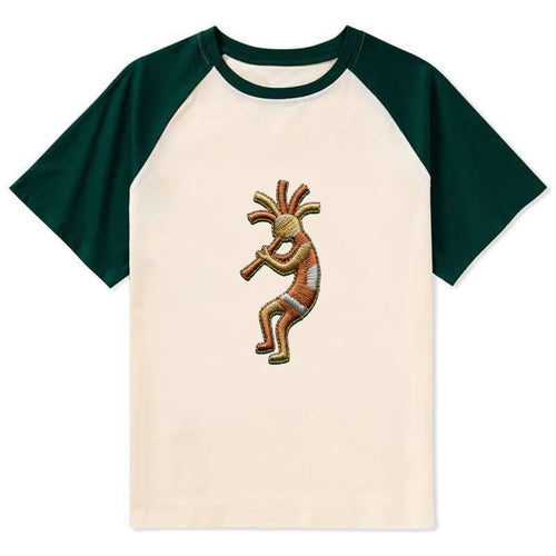Kokopelli - Contrast Raglan T-shirt