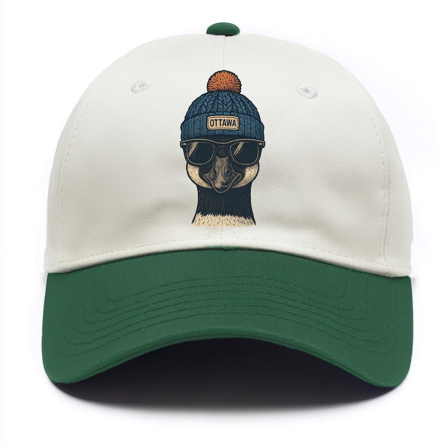 Ottawa Canadian Goose wearing Ottawa bea - Two Tone Cap - Green