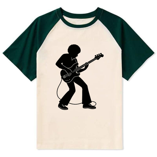 Bass guitarist slap technique - Contrast Raglan T-shirt