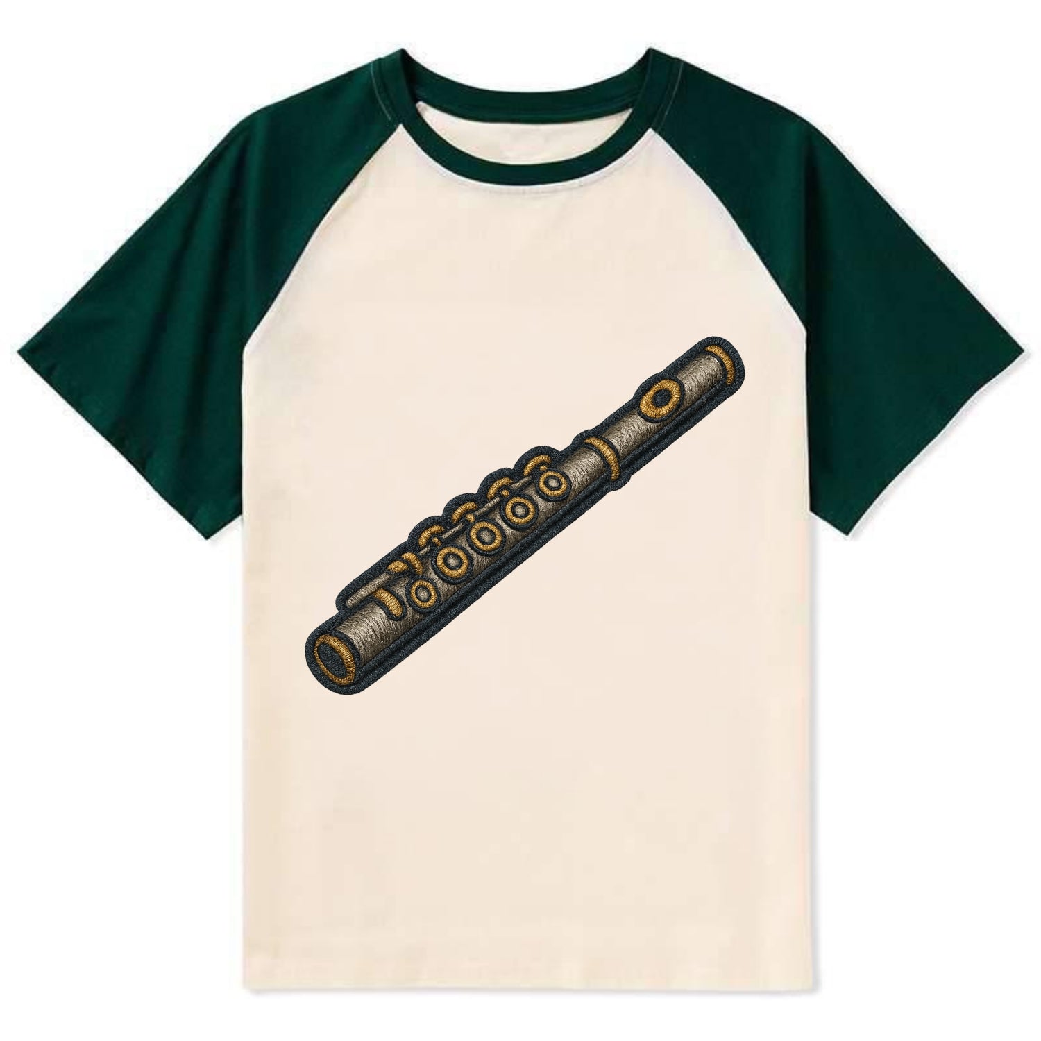 Flute  - Contrast Raglan T-shirt - Green