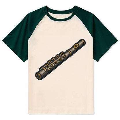 Flute  - Contrast Raglan T-shirt - Green