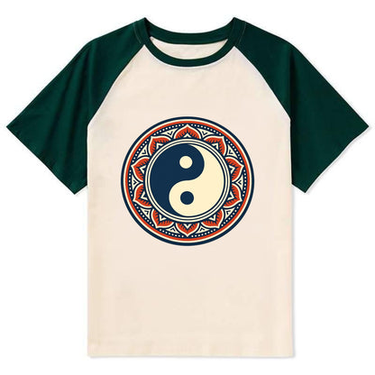 Harmony of Balance - Contrast Raglan T-shirt - Green