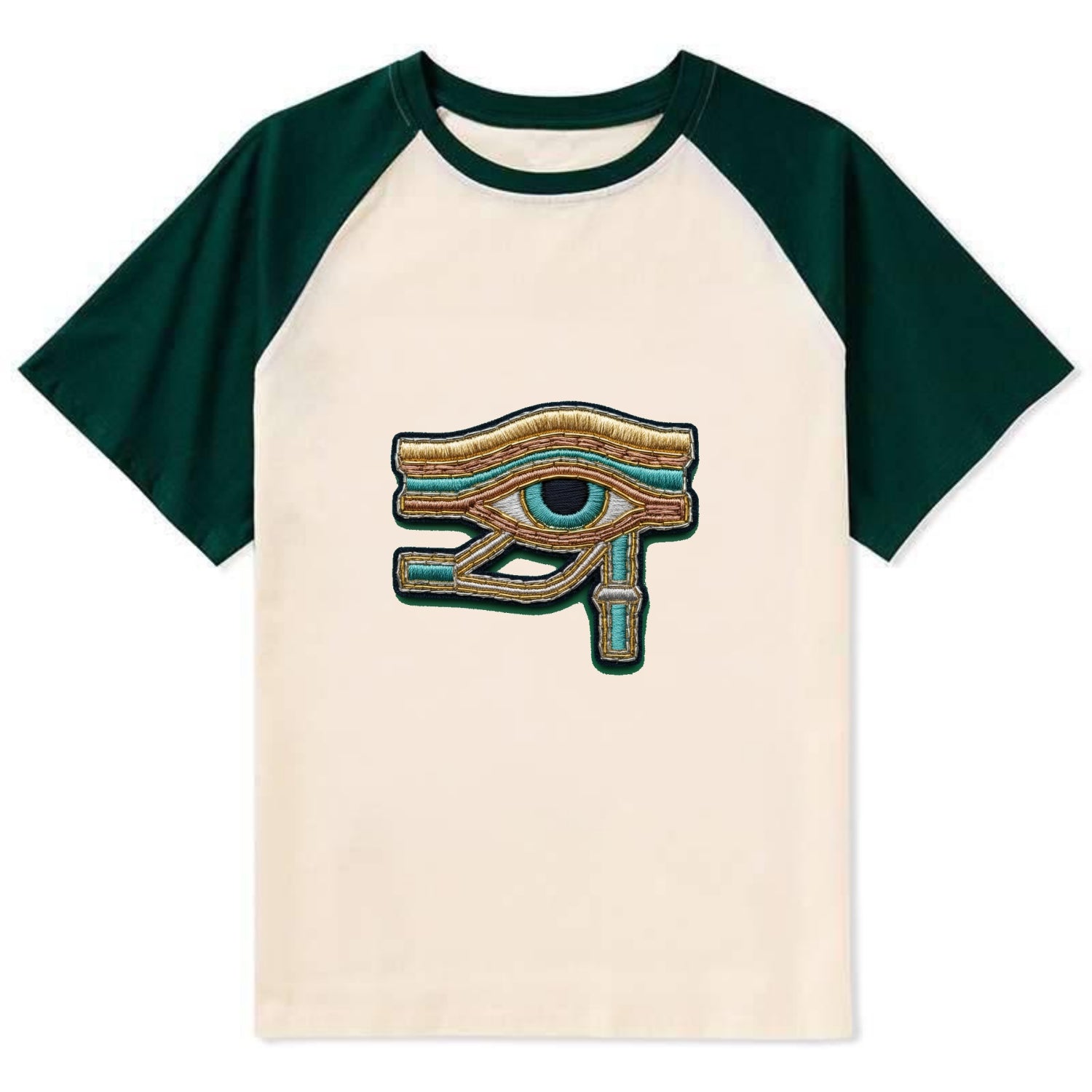 Eye of Horus - Contrast Raglan T-shirt - Green