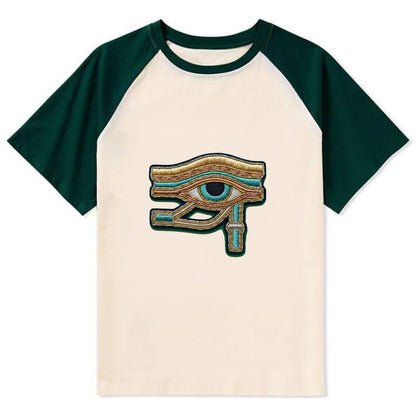 Eye of Horus - Contrast Raglan T-shirt - Green