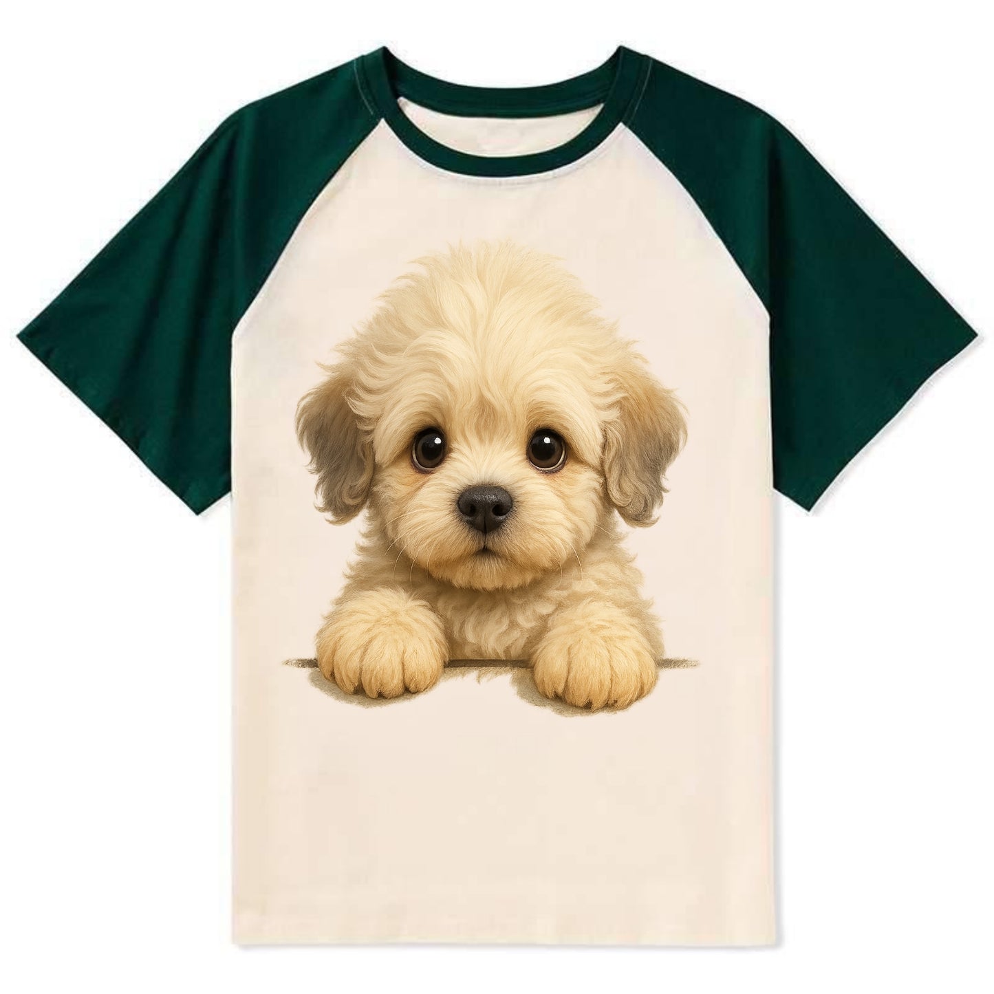 Dandie Dinmont Terrier  - Contrast Raglan T-shirt - Green