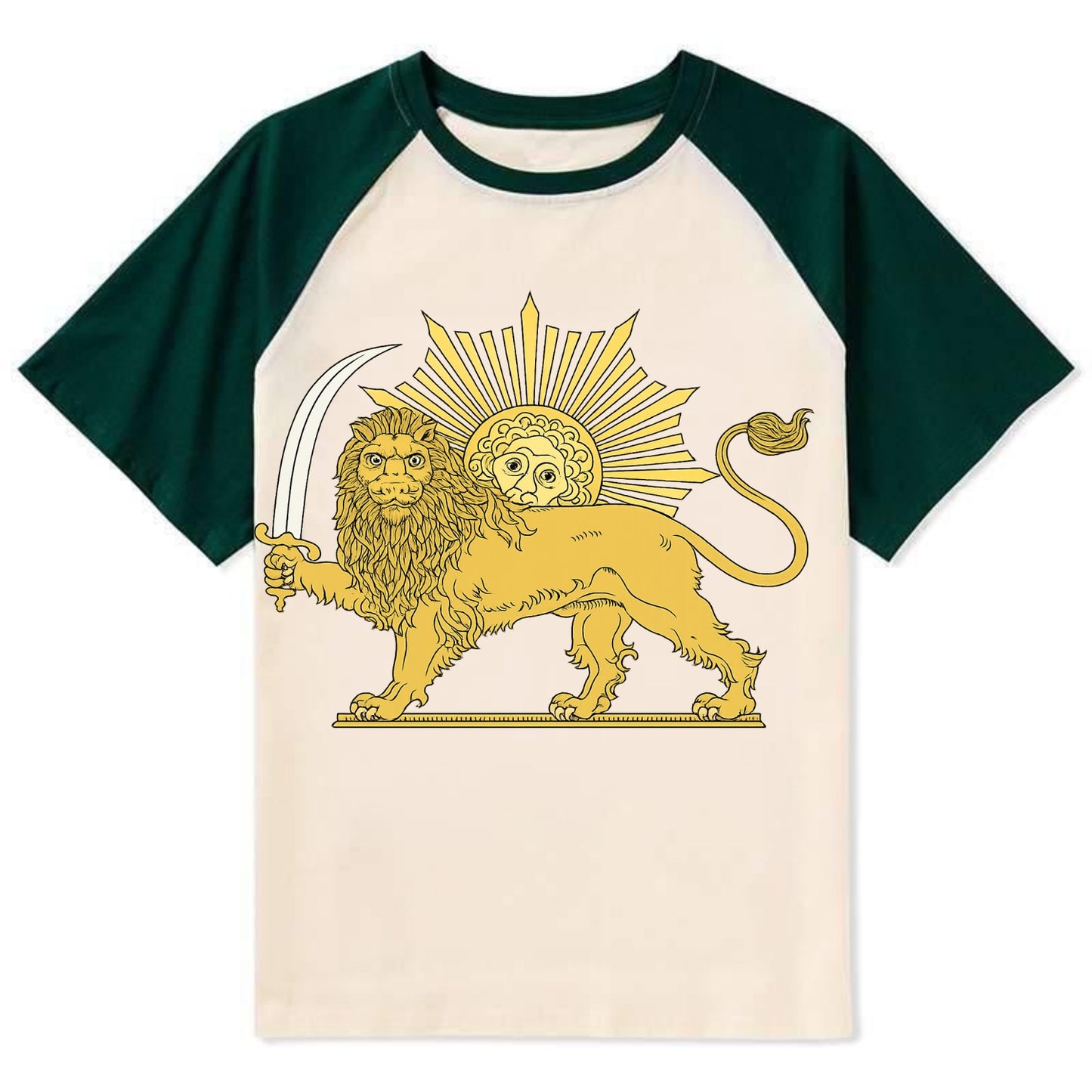 Shir O Khorshid - Contrast Raglan T-shirt - Green