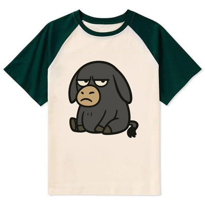 The Donky Judging Silently - Contrast Raglan T-shirt - Green