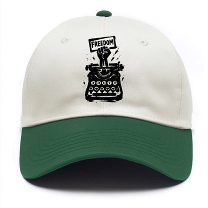 Typewriter keys - journalism and truth ink art - Two Tone Cap - Green