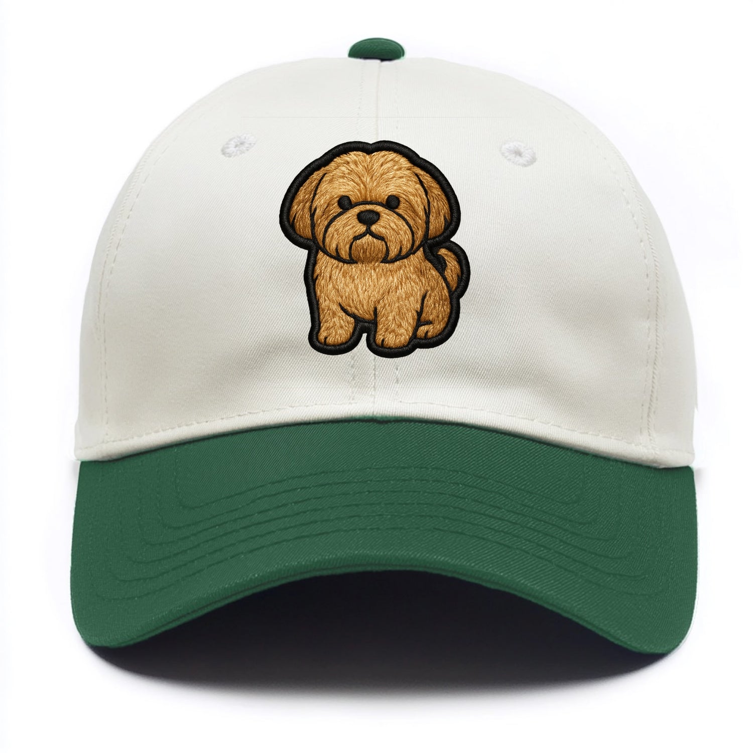 Shih Tzu - Minimalist fluffy design with - Two Tone Cap - Green