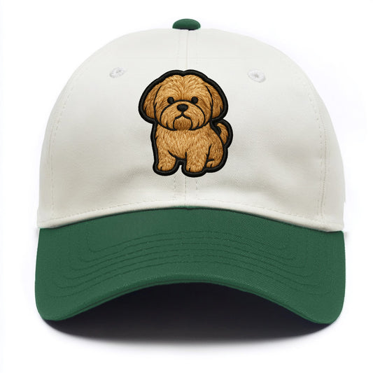 Shih Tzu - Minimalist fluffy design with - Two Tone Cap - Green