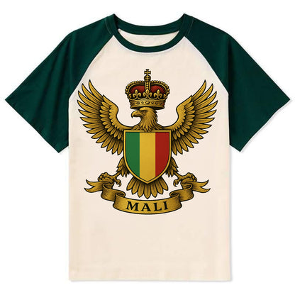 Mali Royal Logo  - Contrast Raglan T-shirt - Green
