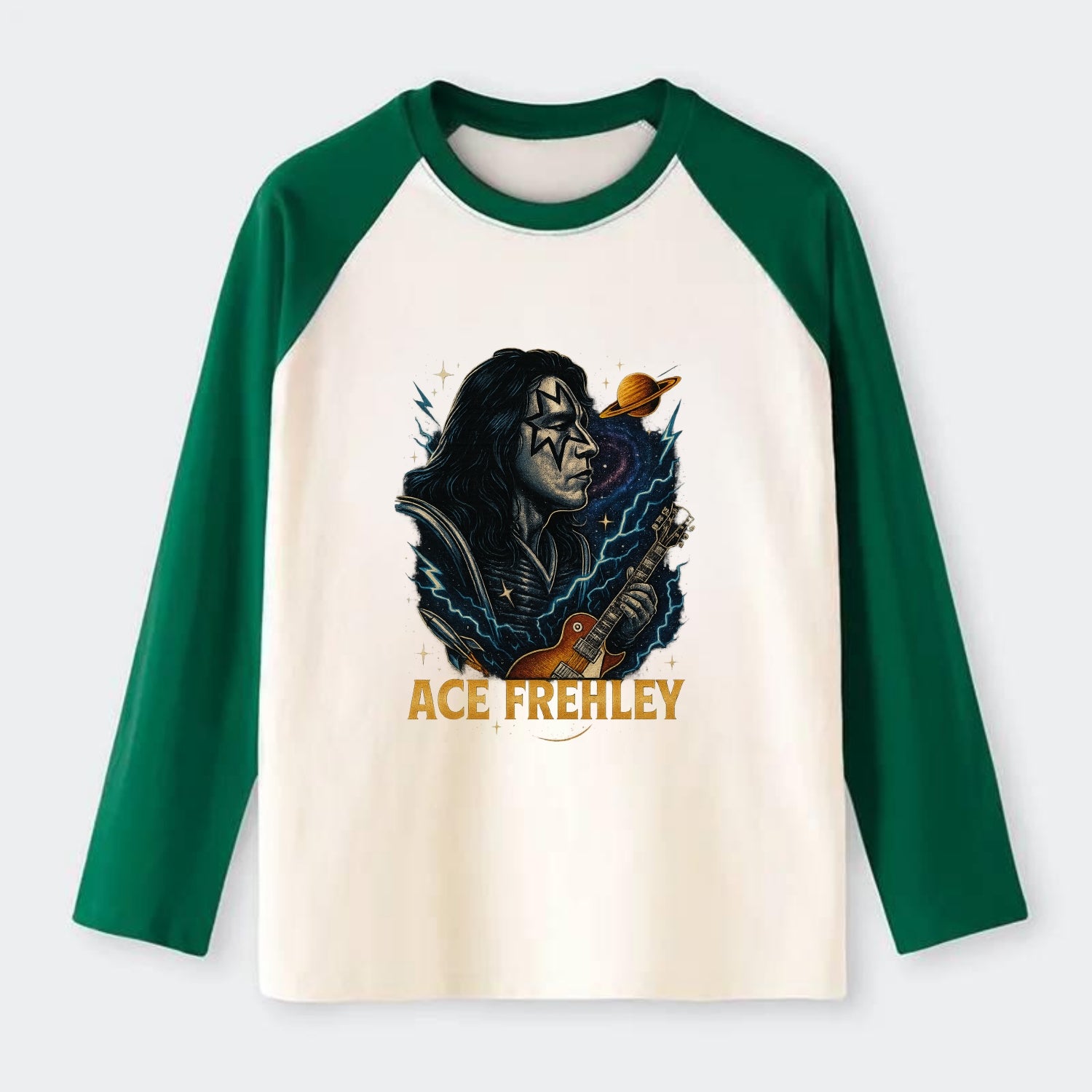 Icon Portrait - Raglan Long Sleeve T-Shirt - Green