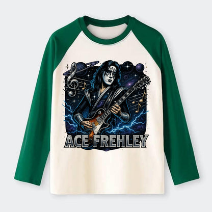 Ace Musical Cosmos - Raglan Long Sleeve T-Shirt - Green