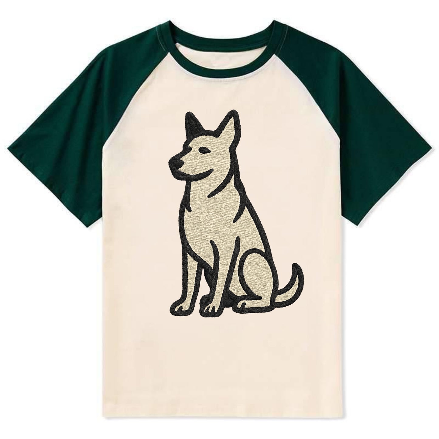German Sheprador - German Shepherd Lab m Contrast Raglan T-shirt - Green