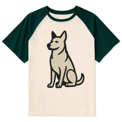 German Sheprador - German Shepherd Lab m Contrast Raglan T-shirt - Green