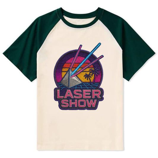 Laser Show - Contrast Raglan T-shirt - Green