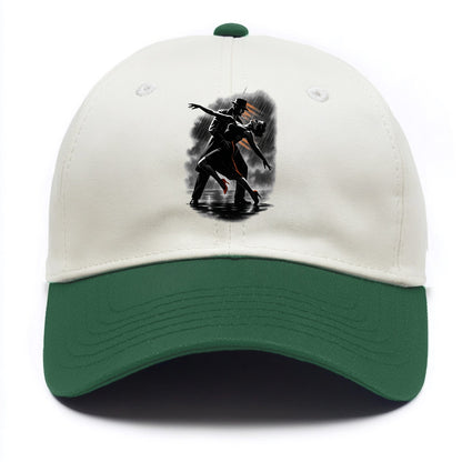 romantic dance pose with woman lifted in the air at lakeside - Two Tone Cap - Green